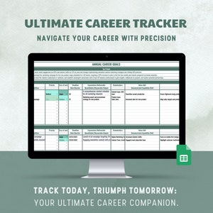 Ultimate Career Tracker for Google Sheets: Salary, Skills, Goals, Monthly Review & More