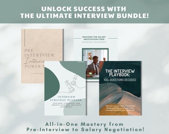 Ultimate Interview Success Bundle: Digital Guides, Affirmation Cards, Strategy Planner & Salary eBook