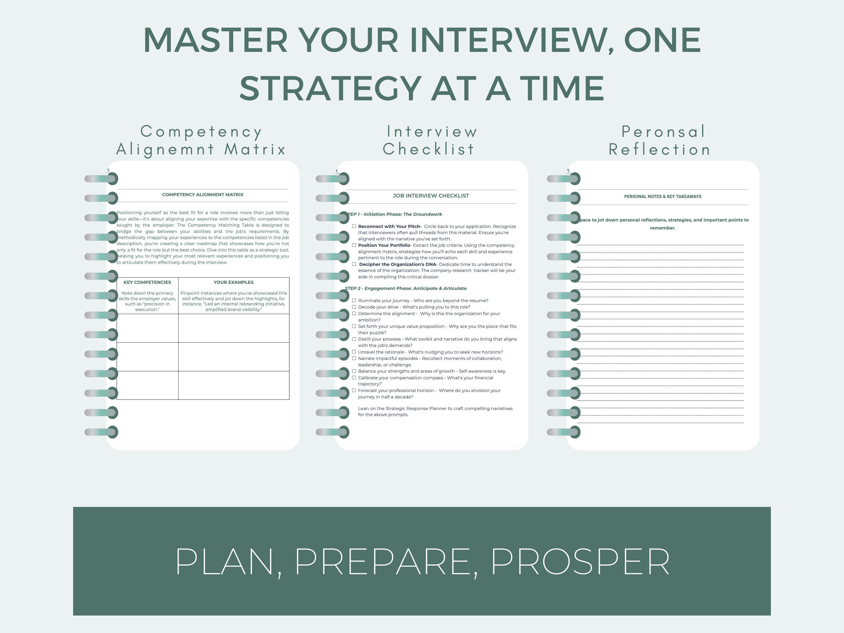 Interview Strategy Planner: Comprehensive Prep Workbook, Essential ...