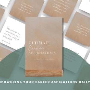 Career Affirmation Cards, Digital and Printable: Boost Professional Growth, Workplace Positivity, Daily Job Empowerment & Inspiration