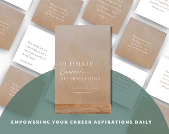 Career Affirmation Cards, Digital and Printable: Boost Professional Growth, Workplace Positivity, Daily Job Empowerment & Inspiration