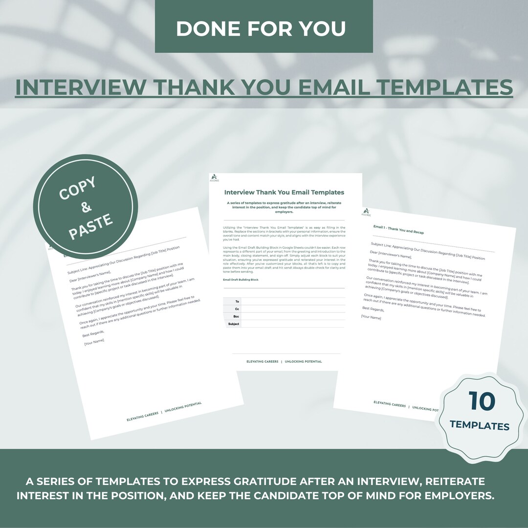 Interview Thank You Email Templates Etsy Interview Thank You Email Templates Etsy