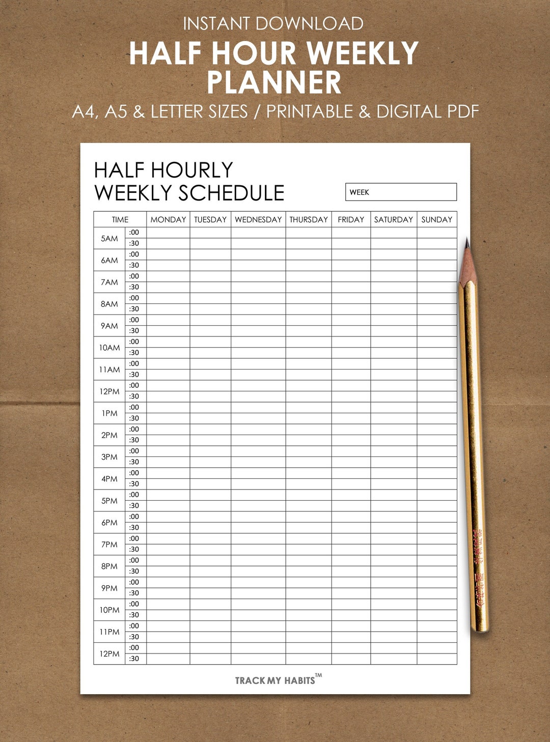 Power Half Hour Workout Calendar 