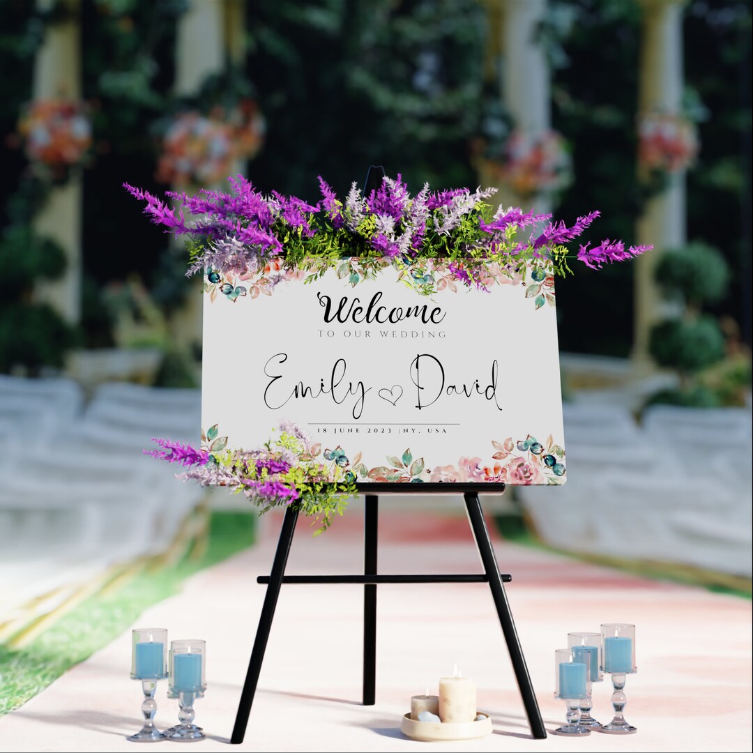 Elegant Wedding Welcome Sign Template: Minimalist Design (canva ...