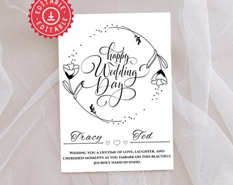 Editable congratulations gift, Wedding Card Template, Printable Card, wedding stationary, Personalized Modern Card, Self Editable Template.