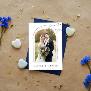 Foto Hochzeitseinladung Vorlage: Bearbeitbare Canva Karte (13 x 18 cm)