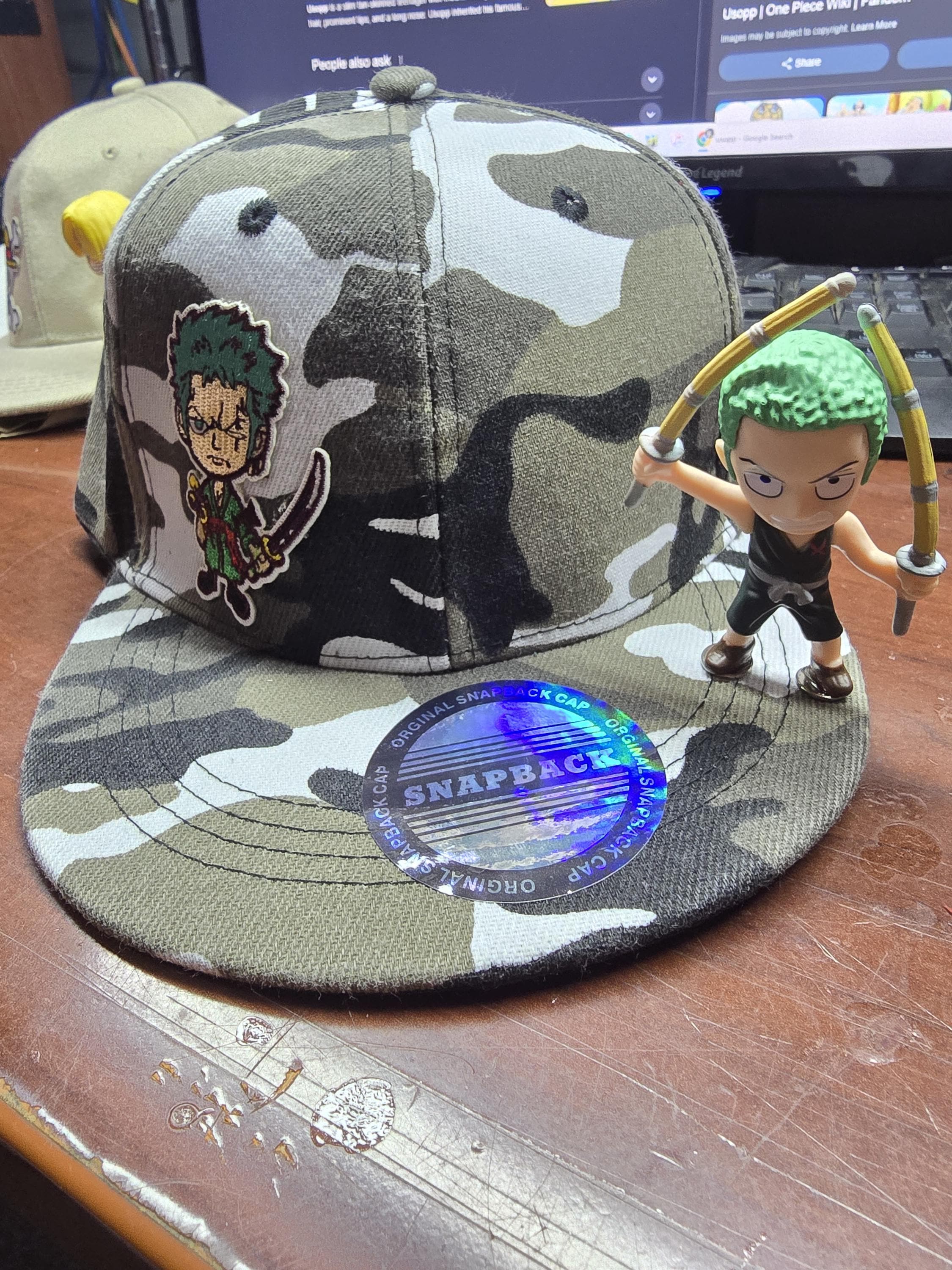 Zoro Anime Hat Removable Figurine Snapback Hat One Piece