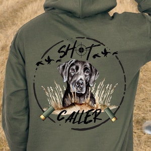 Men s Shot Caller Mens Hoodie Duck Hunting Hunting Bird Dog Duck Call Black Labrador Retriever Hoodie Etsy