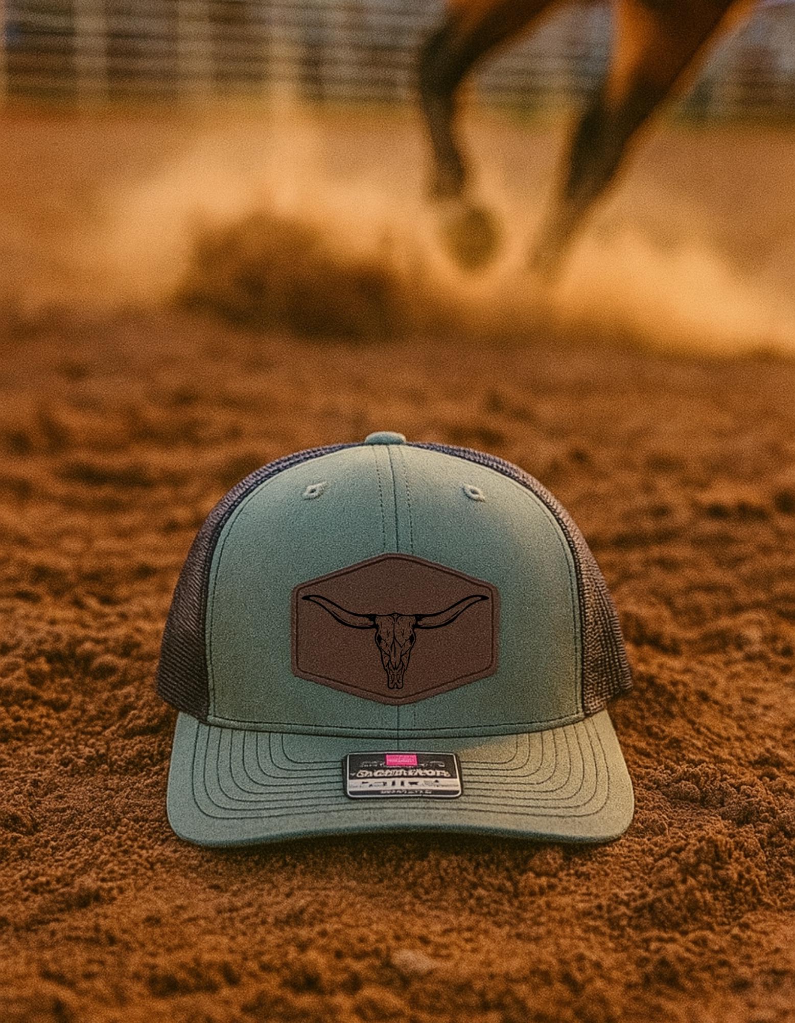 Skull Bull Brown Black Silver Stars Trucker Hat Custom Patch Cap Bull Skull Hat Patch - Etsy main image 4