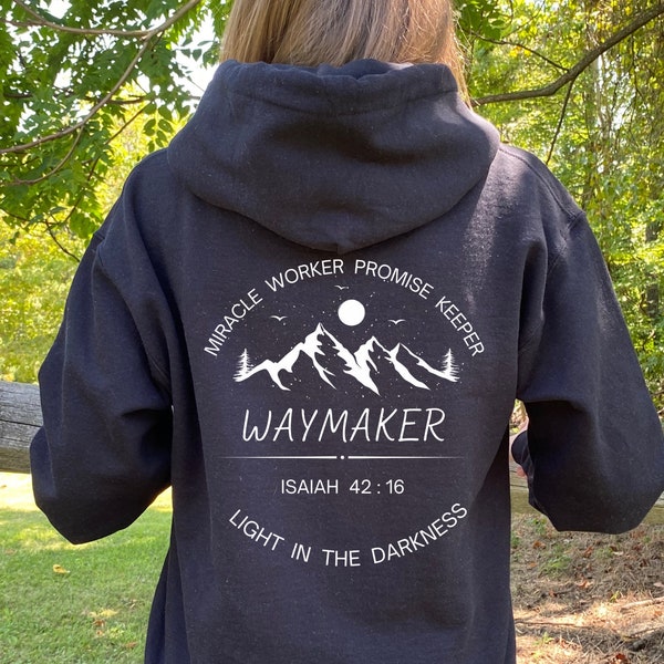 Isaiah 42:16 Women’s Christian Waymaker Hoodie, Gospel Church Gift, Front Pocket Drawstring Pullover Hoodie