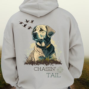 Sudadera con capucha Chasing Tail Hunting, caza de patos, perro de caza, reclamo de pato, sudadera con capucha de labrador para caza de ciervos, regalo para papá cazador
