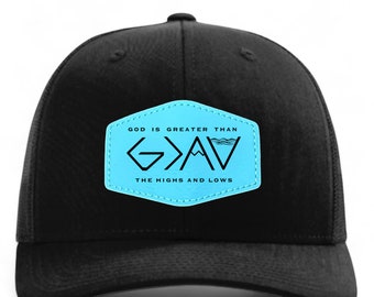 Gorra de malla con la frase "Dios es más grande": Gorra snapback cristiana