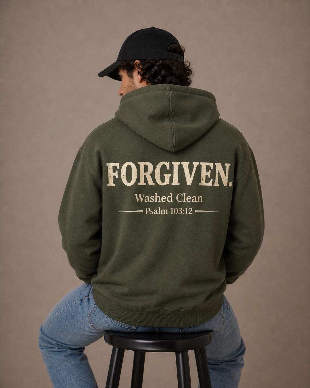 Forgiven Hoodie, Washed Clean Psalm 103:12 Sweatshirt, Christian Hoodie ...