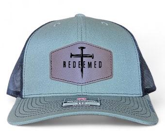 Redeemed Nail Cross Richardson 112 Trucker Hat - Christian Snapback