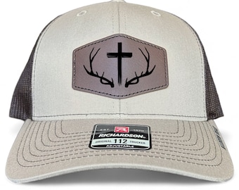 Narrow Road Apparel Trucker Hat: Christian Deer Antler-logo