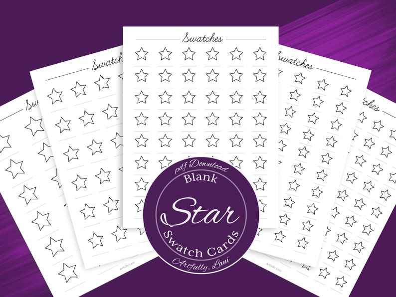 Printable Blank Swatch Card Art Supplies Bundle Featuring Four Unique ...