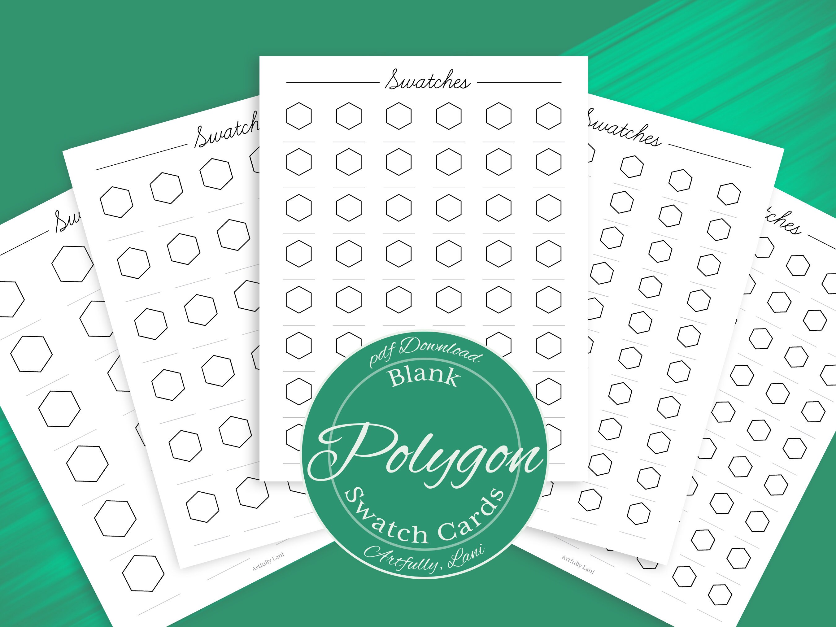 Printable Blank Swatch Card Art Supplies Bundle Featuring Four Unique ...