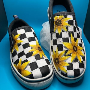 Hand-painted flower sneakers