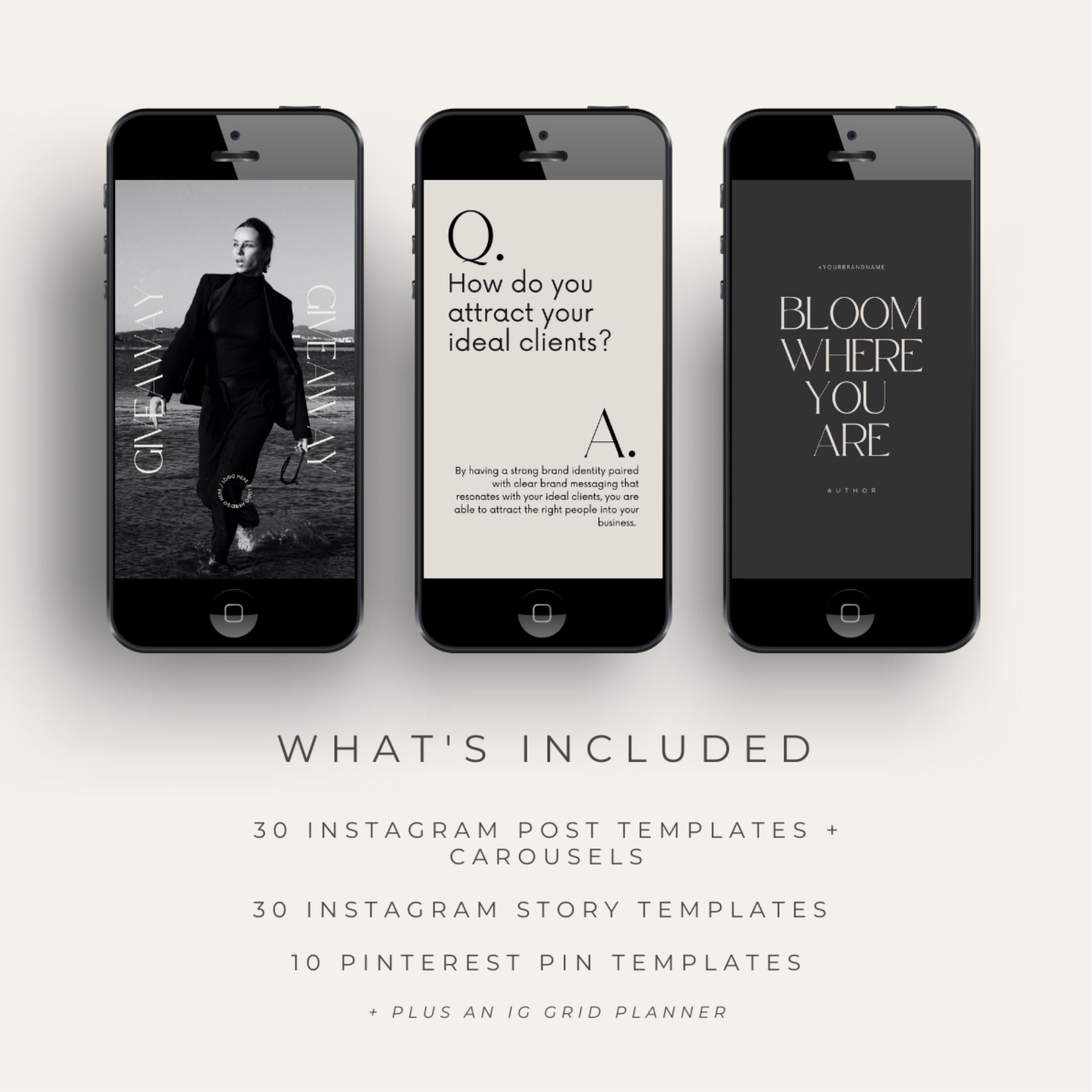 CURATED Modern Business Social Media Templates + GRID PLANNER ...