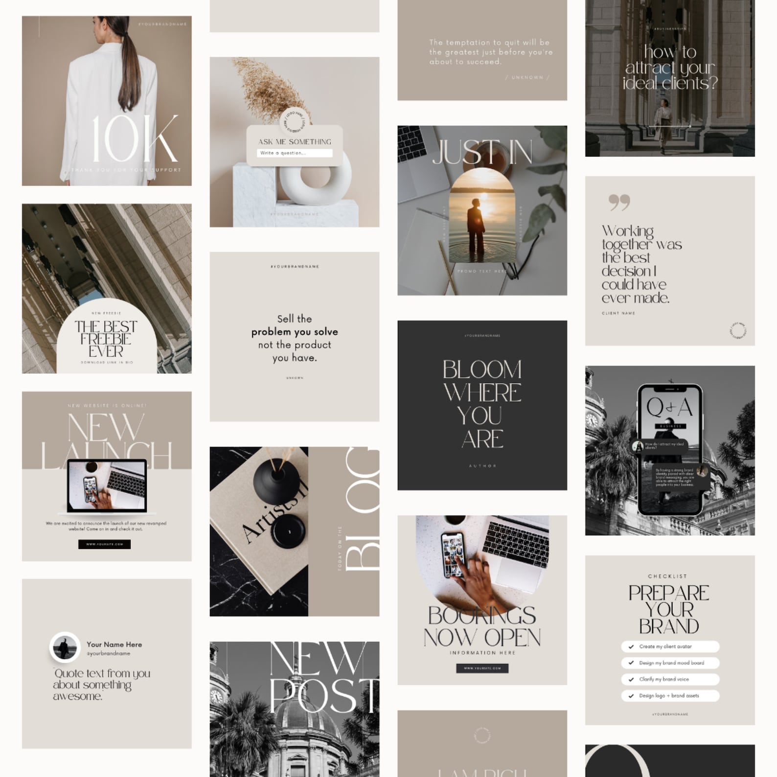 CURATED Modern Business Social Media Templates + GRID PLANNER ...