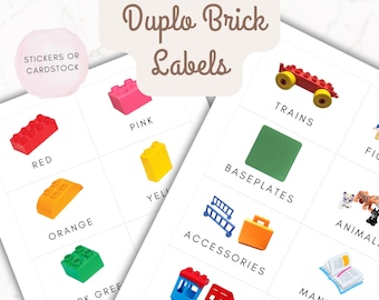 Building Bricks Toy Bin Labels: Montessori Playroom Organization