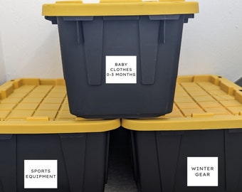 Home Storage Labels | Storage Bin Labels | Garage & Basement Labels | Decoration Storage Labels | Waterproof | Custom | Holiday Organization