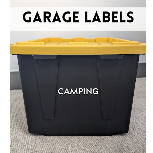 Garage storage labels, Waterproof, Custom labels, Basement storage decals, Holiday organization, Garage storage bin labels, Tote Label