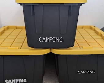 Custom Waterproof Storage Bin Labels: Garage, Basement, Holiday