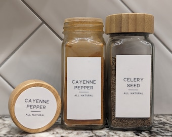Spice Jar Labels, Waterproof Kitchen Labels, Sticker label, Kitchen organization, Pantry labels, Modern Labels, Home Organization