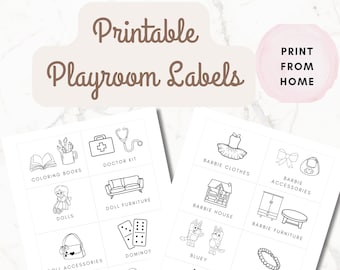 Toy Bin Labels, Playroom organization, Playroom labels, Trofast, Cube storage labels, Waterproof, Basket, IKEA Kallax, Montessori, simple