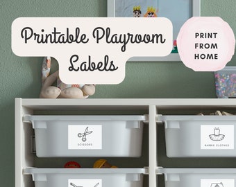 Toy Bin Labels, Montessori, Digital File, Trofast, Cube storage, Nursery, IKEA Kallax, Playroom, Custom Download, PNG and PDF, Printable