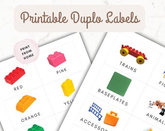 Building Bricks Toy Bin Labels, Montessori, Digital File, Trofast, Nursery, IKEA Kallax, Playroom, Download, Dupllo, Storage, toy organizati