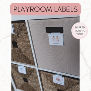 Toy Bin Labels, Playroom, Waterproof, Trofast, Cube storage, Bin clip organization, Basket labels, Kallax Ikea, Vinyl Sticker, Montessori