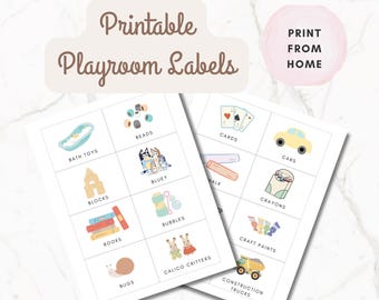Toy Bin Sticker Labels, Montessori, Waterproof, IKEA Trofast, Kallax Cube Storage,  Playroom organization for toys, Basket, Home, Nursery