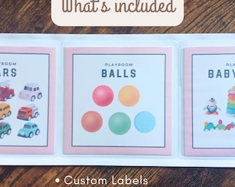 Custom Playroom Labels: Montessori Toy Bin Organization