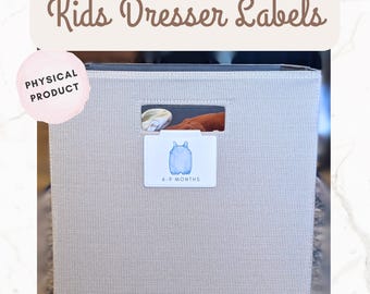 Custom Clothing Drawer Labels: Montessori Kids Organization, Bin Clips, Ikea, Cube Storage Dresser, Kallax, Vinyl Stickers, Playroom Toys