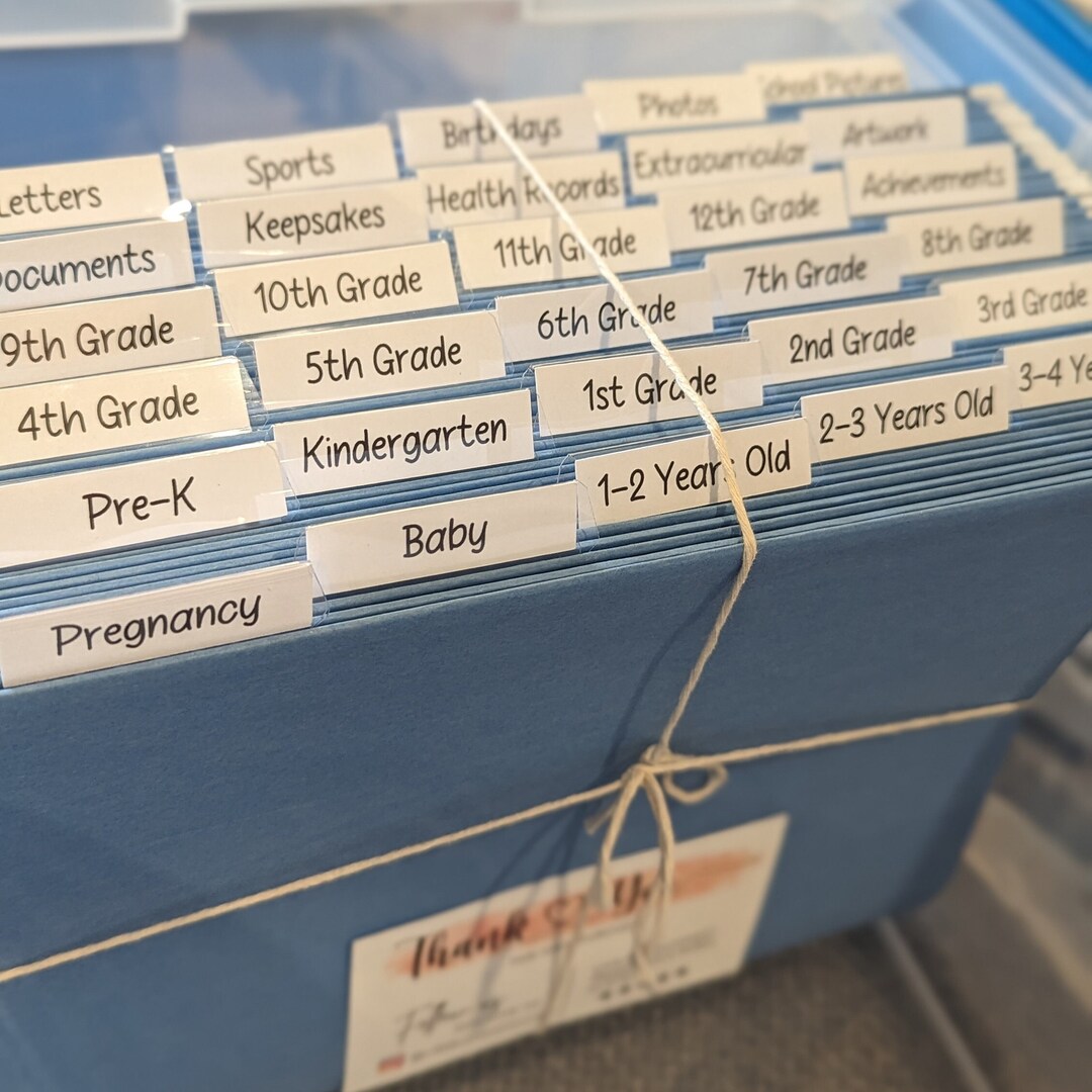 Kids Milestone Keepsake Box Kit, File Folders and Labels - Etsy