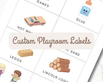 Toy Bin Sticker Labels, Montessori, Waterproof, IKEA Trofast, Kallax Cube Storage,  Playroom organization for toys, Basket, Home, Nursery