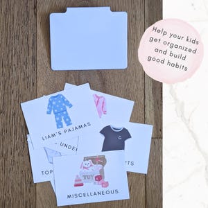 Clothing Drawer Labels, Organization, Trofast, Cube storage, Bin clip, Basket, Kallax Ikea, Dresser Sticker, Montessori, Fabric, Hangig Ikea