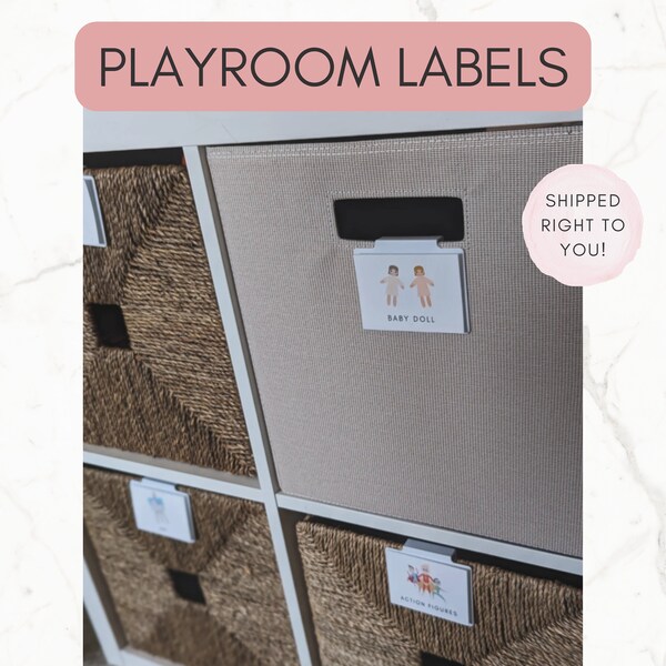 Toy Bin Labels, Playroom, Waterproof, Trofast, Cube storage, Bin clip organization, Basket labels, Kallax Ikea, Vinyl Sticker for Playrooma