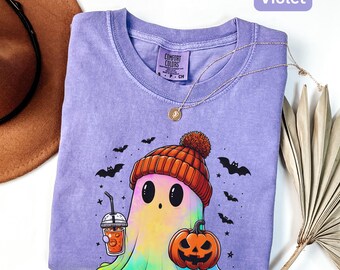 Comfort Colors® Halloween Ghost Shirt, Cute Ghost Shirt, Womens Halloween Shirt, Cute Fall Shirt, Spooky Season Shirt, Gift For Halloween