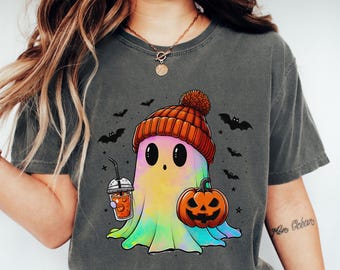 Comfort Colors® Halloween Ghost Shirt, Cute Ghost Shirt, Womens Halloween Shirt, Cute Fall Shirt, Spooky Season Shirt, Gift For Halloween