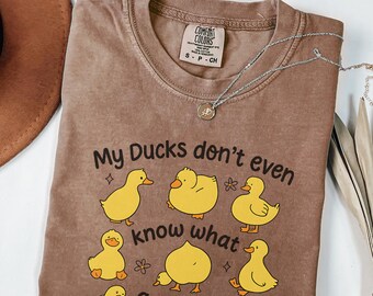Comfort Colors® Ducks Not In A Row Shirt, Mental Health Tee, Sarcastic Shirt For Men and Women,Mental Health, Duck Lover Shirt Gift
