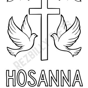 Hosanna, Christian Coloring Page. Digital Download. - Etsy