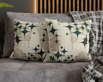 Mid Century Starburst Pillowcase | Square Poly Canvas Pillowcase