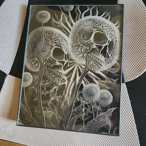 Skull scratch art