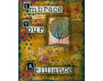 Brilliance Print, Mixed Media Art Print, Inspirierende Kunst, Motivationsdruck