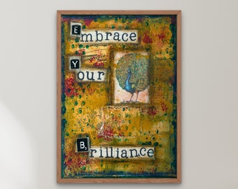 Brilliance Print, Mixed Media Art Print, Inspirierende Kunst, Motivationsdruck
