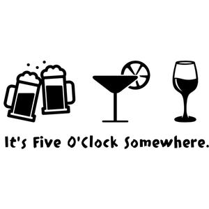 It's Five O'Clock Somewhere SVG - digitale download - gesneden bestand - drinken - happy hour - wijn - bier - champagne - drinken SVG