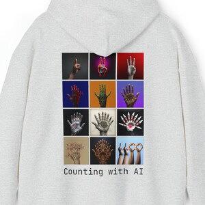 Counting with AI - Funny hoodie for work or school - weird shirt, funny shirt, humor shirt, ai art shirt, funny tech shirt, coder shirt, ai